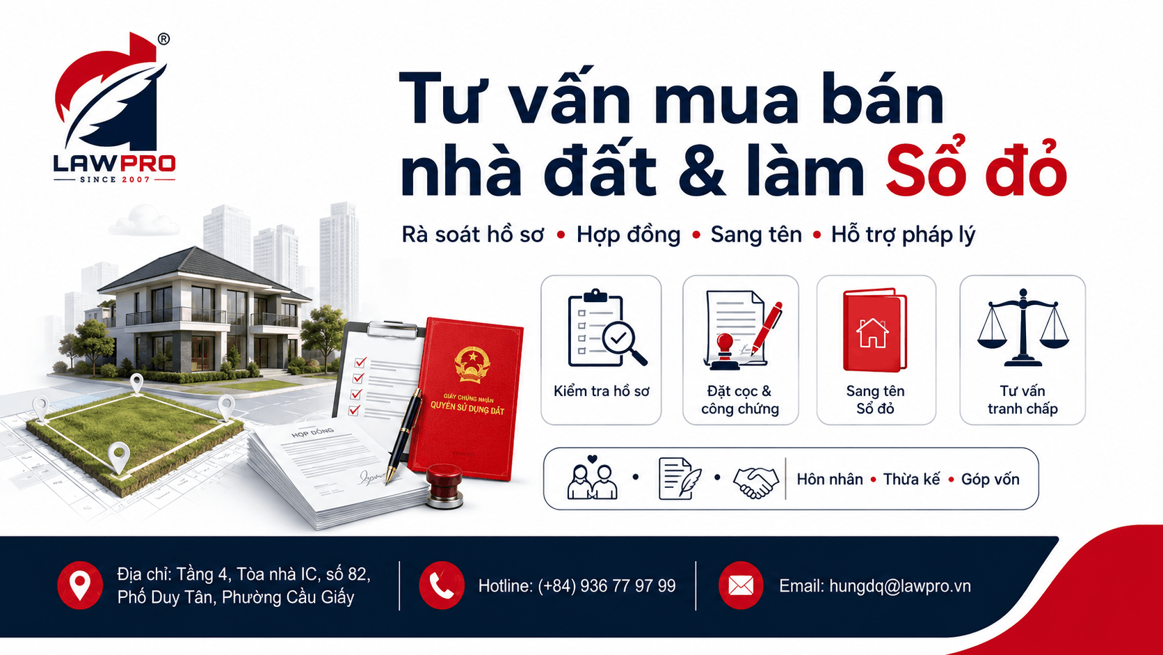 Dịch vụ tư vấn mua bán nhà đất, làm sổ đỏ của LAWPRO